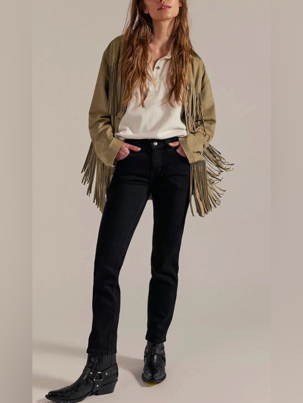 We The FREE  Black- High-Rise Straight Jeans. Size 31.